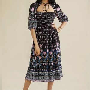 Anthropologie Dasha Smocked Midi Dress - size Medium